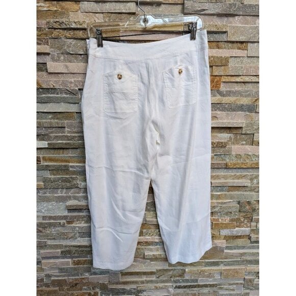 J. Jill Linen Stretch Straight Leg Sailor Capri Women's 6P - Picture 2 of 4